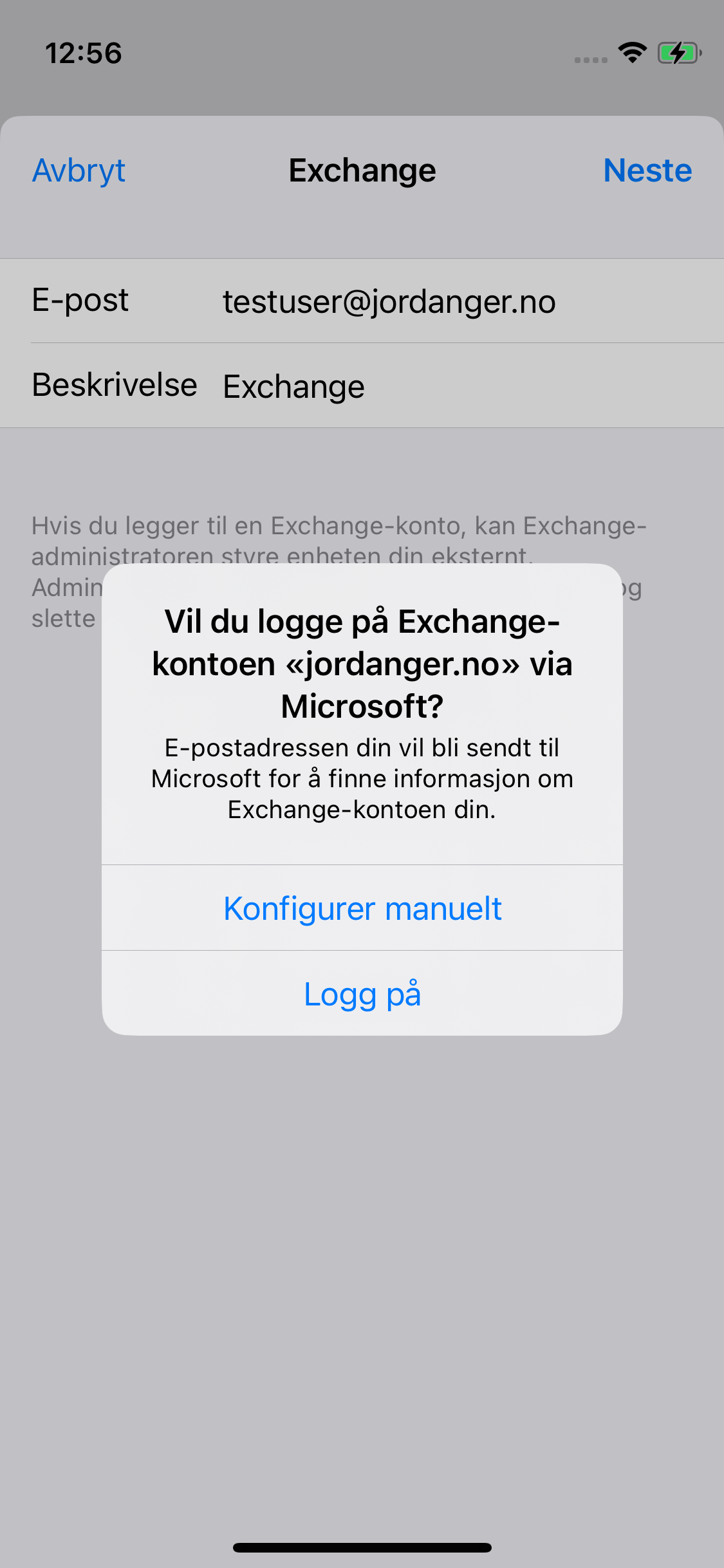 Velg konfigurer manuelt